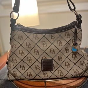 Dooney & Bourke brown shoulder bag with leather adjustable strap